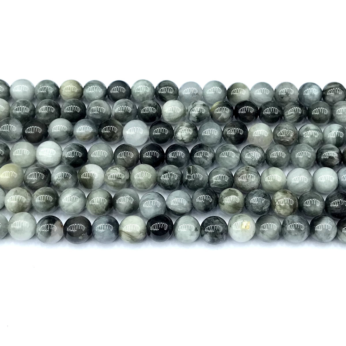 CEE11 Eagle Eye Jasper Beads Smooth Round 6mm 15" Strand