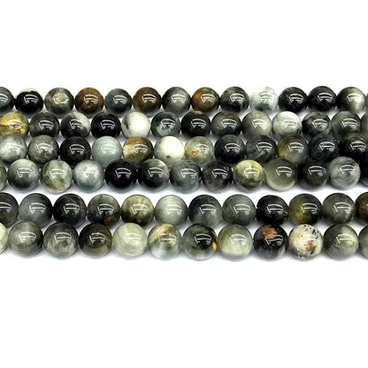 CEE17 Eagle Eye Jasper Beads Smooth Round 8mm 15" Strand