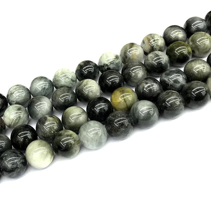 CEE19 Eagle Eye Jasper Beads Smooth Round 12mm 15" Strand