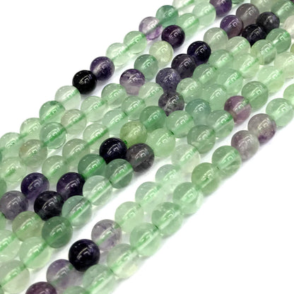 CFL11 Fluorite Gemstone Beads Smooth Round 6mm 15" Strand