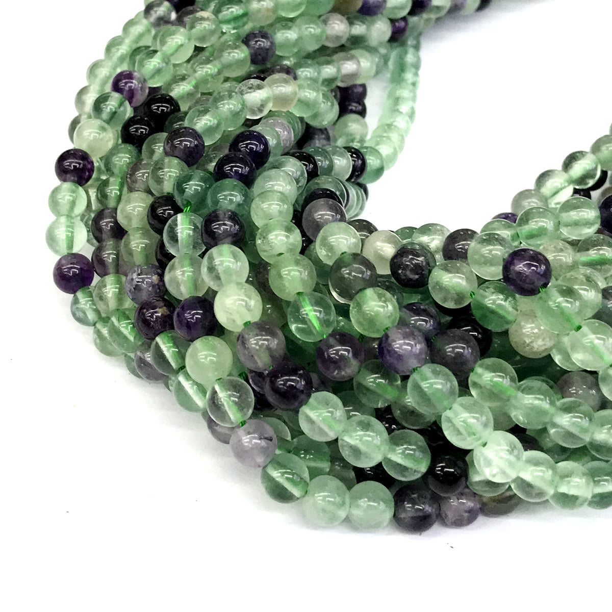 CFL11 Fluorite Gemstone Beads Smooth Round 6mm 15" Strand