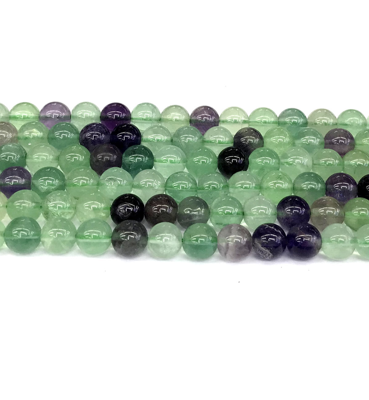 CFL12 Fluorite Gemstone Beads Smooth Round 8mm 15" Strand