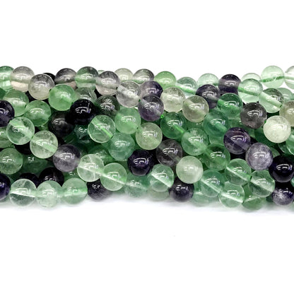 CFL12 Fluorite Gemstone Beads Smooth Round 8mm 15" Strand