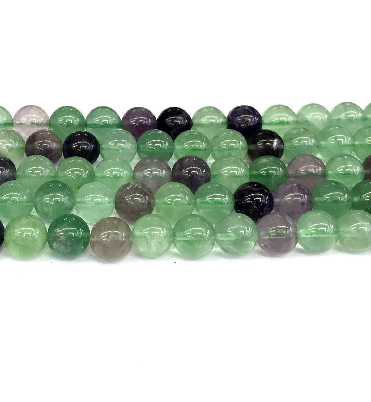 CFL14 Fluorite Gemstone Beads Smooth Round 10mm 15" Strand