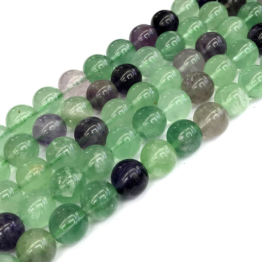 CFL15 Fluorite Gemstone Beads Smooth Round 12mm 15" Strand