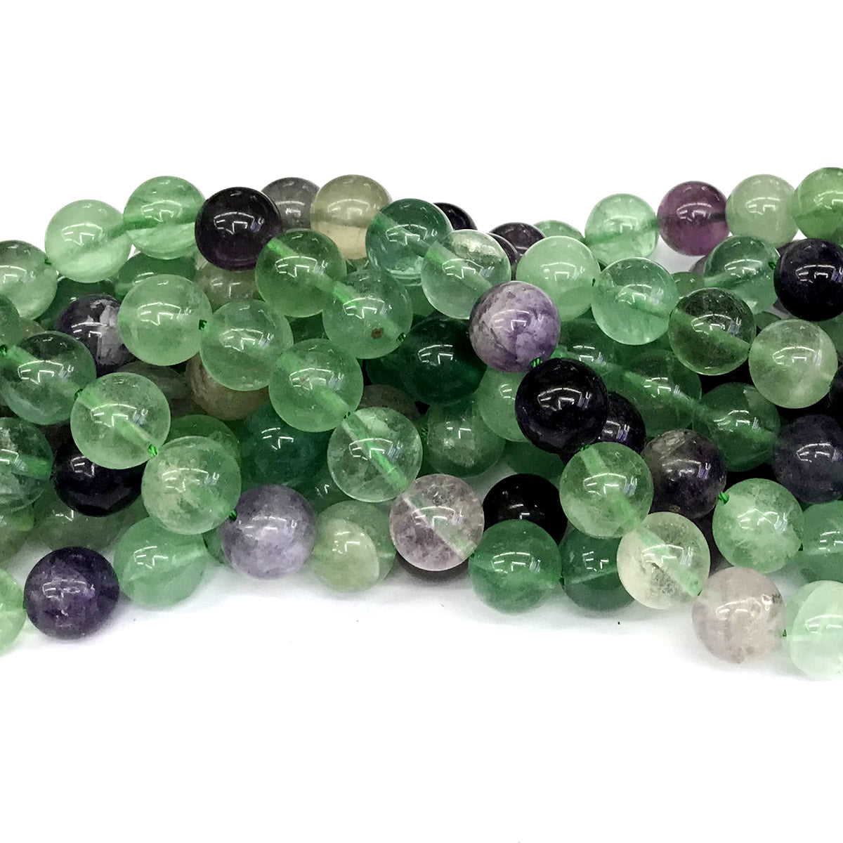 CFL15 Fluorite Gemstone Beads Smooth Round 12mm 15" Strand