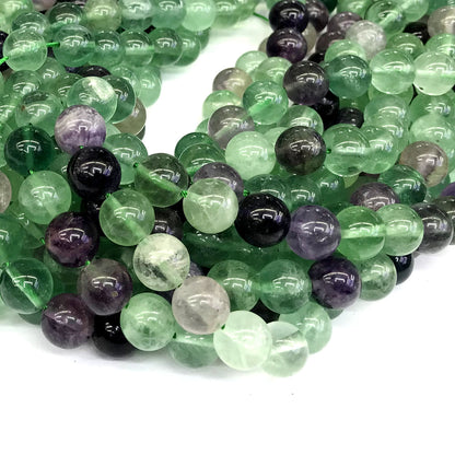 CFL15 Fluorite Gemstone Beads Smooth Round 12mm 15" Strand