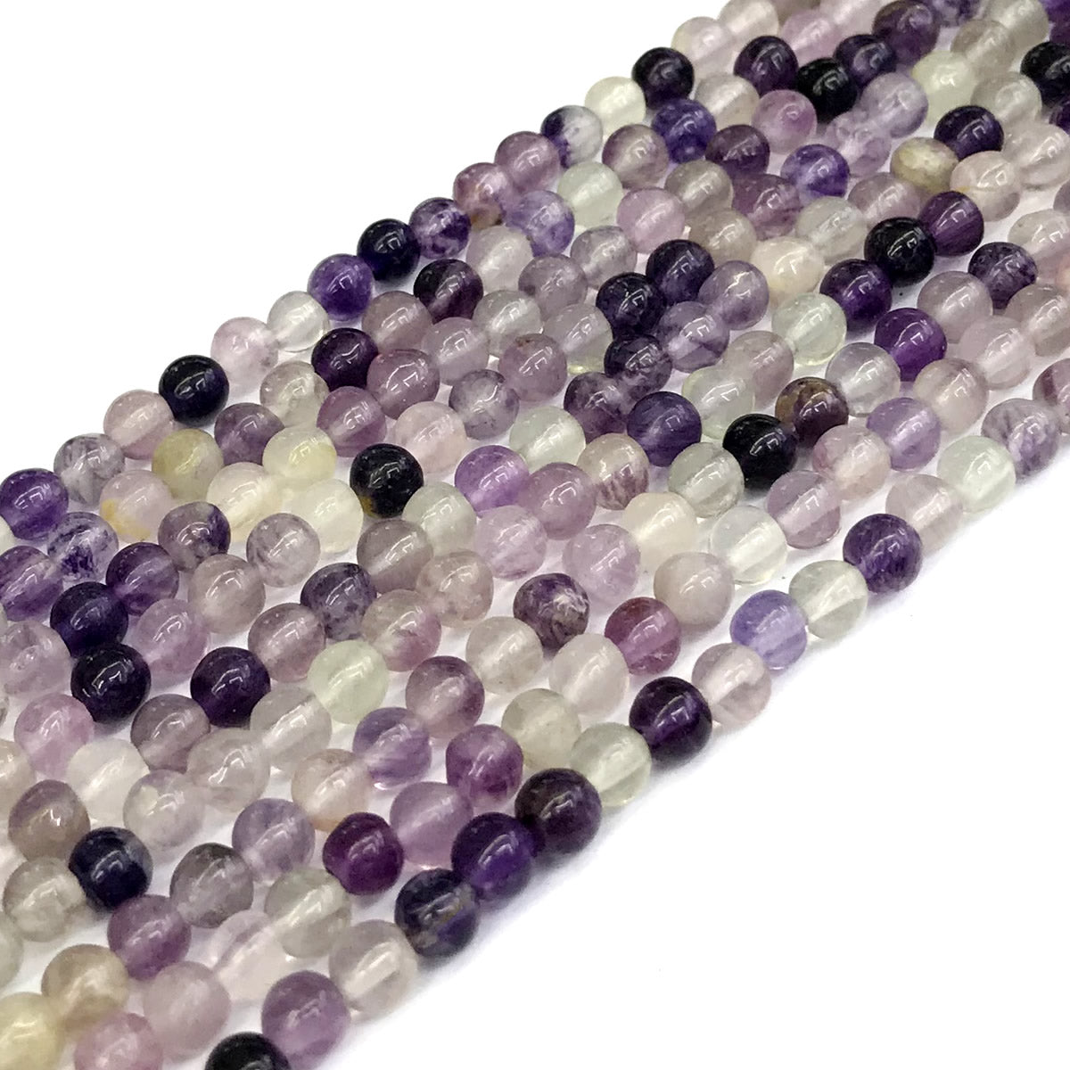 CFL20 Purple Fluorite Gemstone Beads Smooth Round 4mm 15" Strand