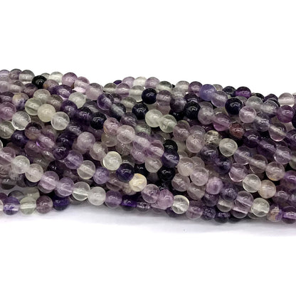 CFL20 Purple Fluorite Gemstone Beads Smooth Round 4mm 15" Strand