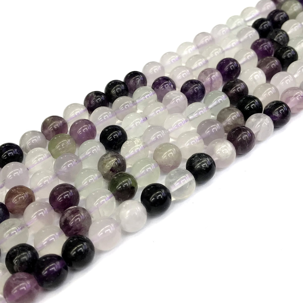 CFL21 Purple Fluorite Gemstone Beads Smooth Round 6mm 15" Strand