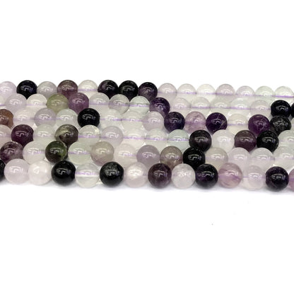 CFL21 Purple Fluorite Gemstone Beads Smooth Round 6mm 15" Strand