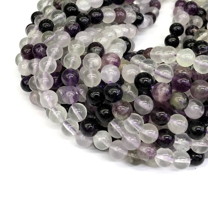 CFL21 Purple Fluorite Gemstone Beads Smooth Round 6mm 15" Strand