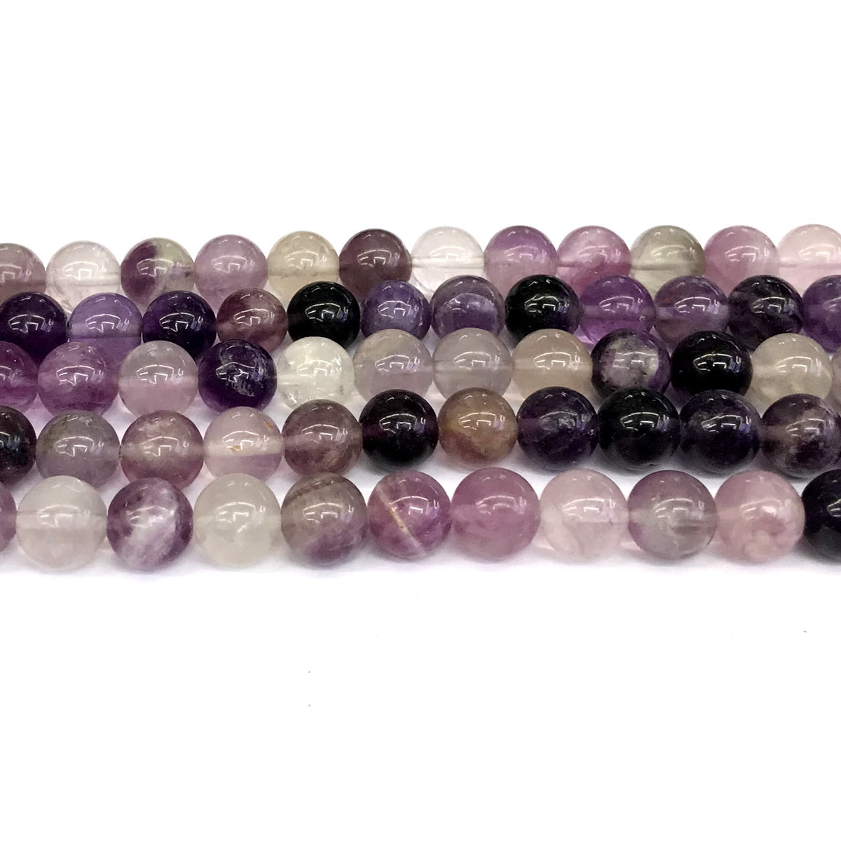 CFL23 Purple Fluorite Gemstone Beads Smooth Round 10mm 15" Strand