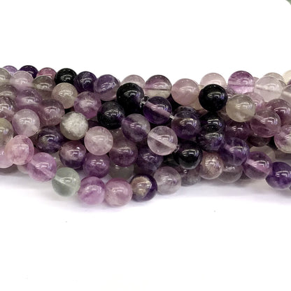 CFL23 Purple Fluorite Gemstone Beads Smooth Round 10mm 15" Strand