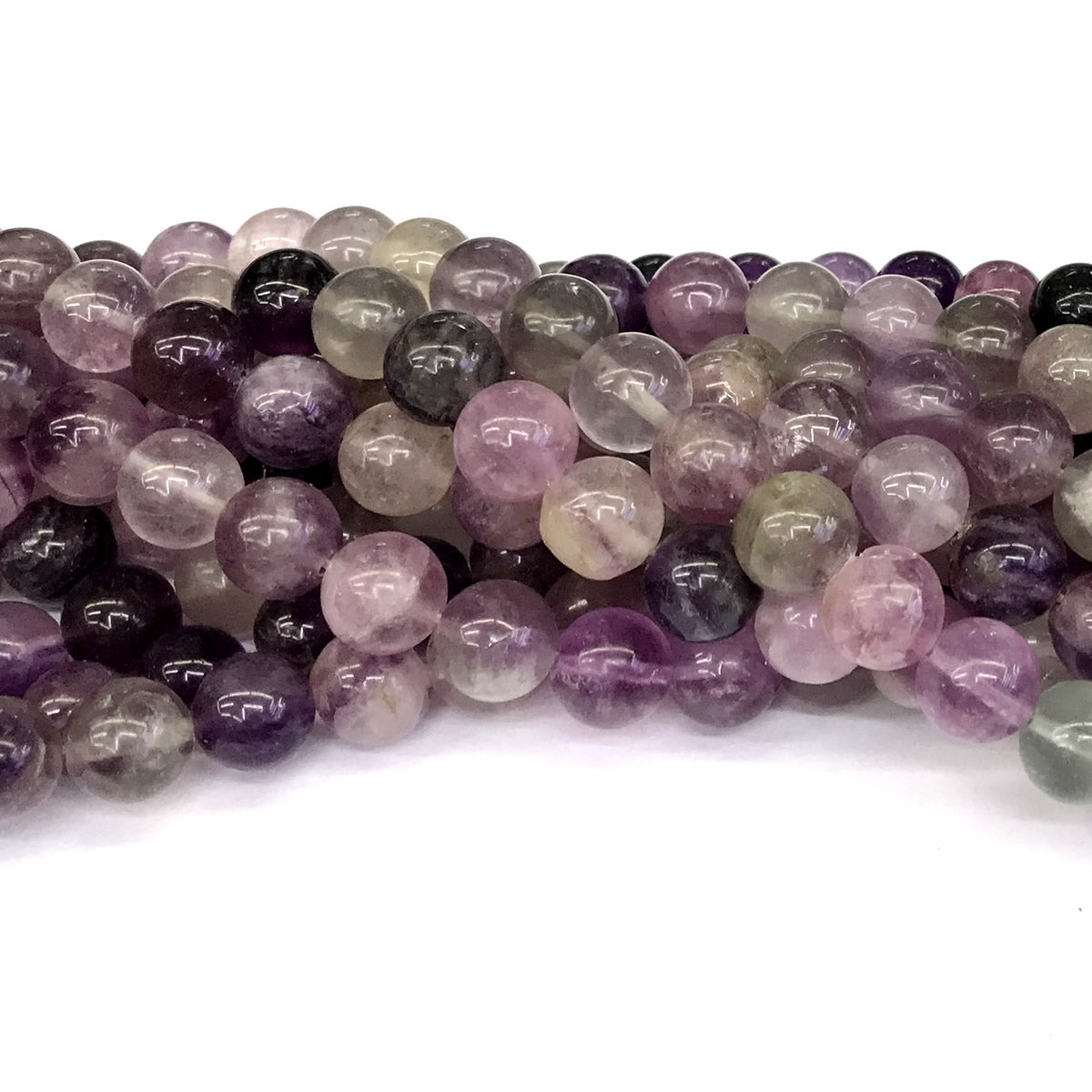 CFL24 Purple Fluorite Gemstone Beads Smooth Round 12mm 15" Strand