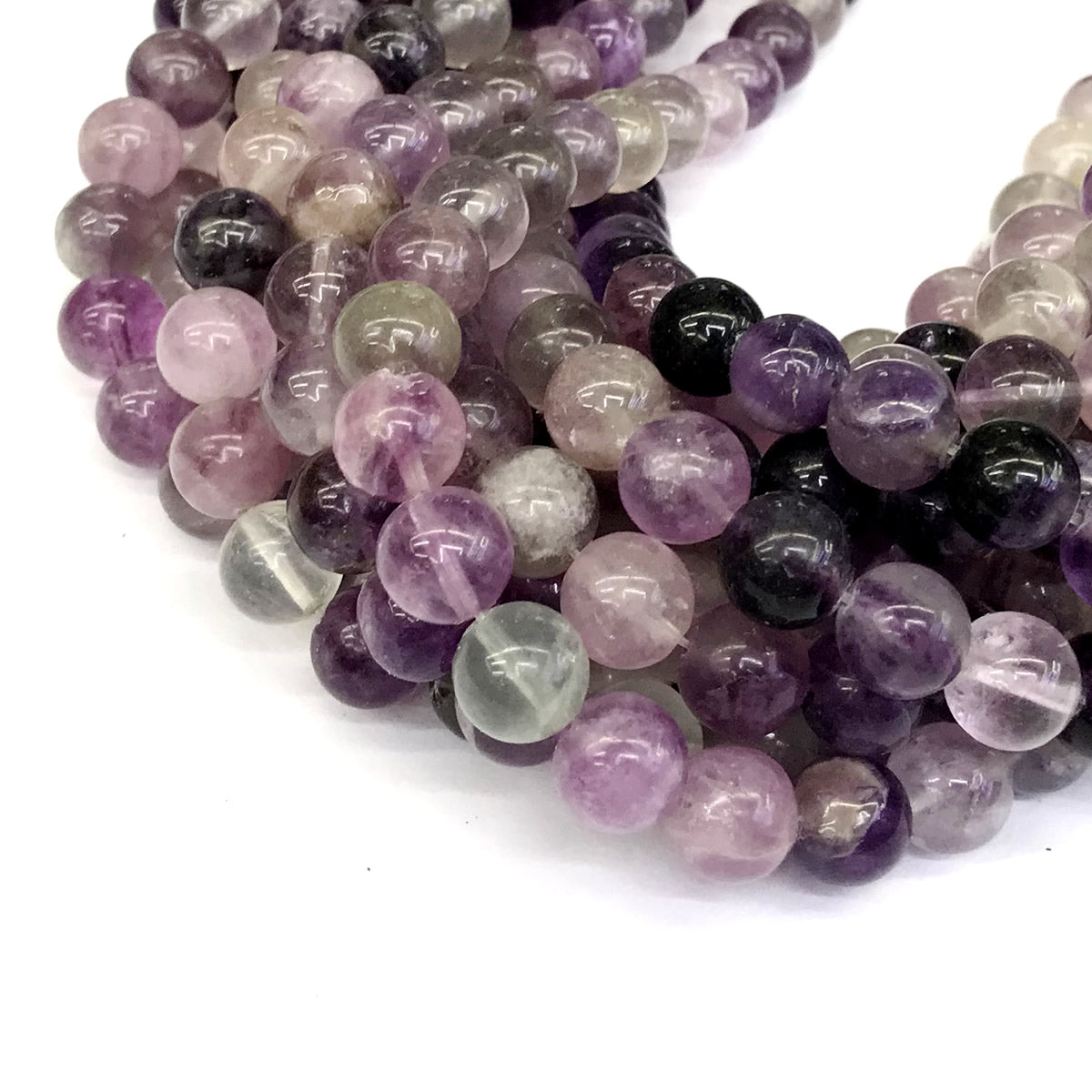 CFL24 Purple Fluorite Gemstone Beads Smooth Round 12mm 15" Strand