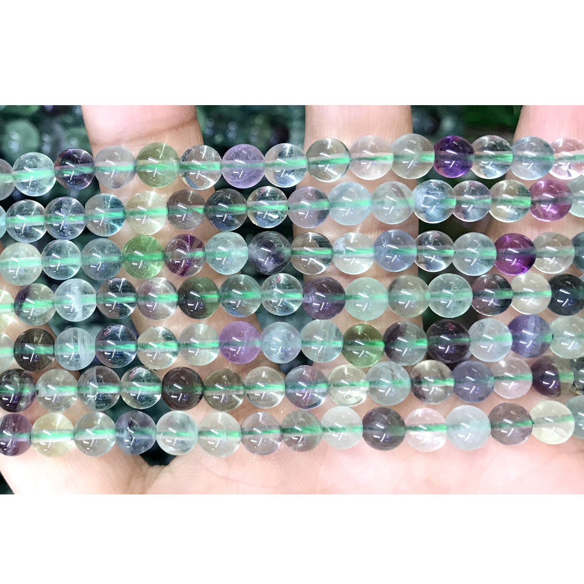 CFL31 Fluorite Gemstone Beads Smooth Round 6mm 15.5" Strand