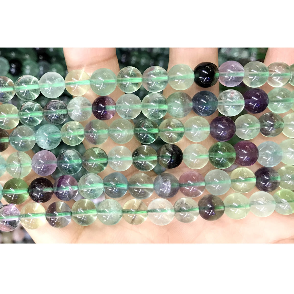 CFL32 Fluorite Gemstone Beads Smooth Round 8mm 15.5" Strand