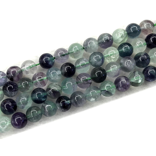 CFL51 Grade AB Fluorite Beads Smooth Round 8mm 15" Strand