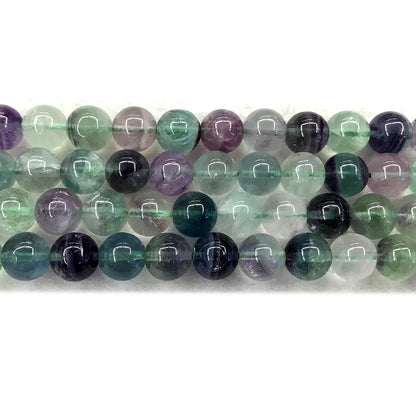 CFL52 Grade AB Fluorite Beads Smooth Round 10mm 15" Strand