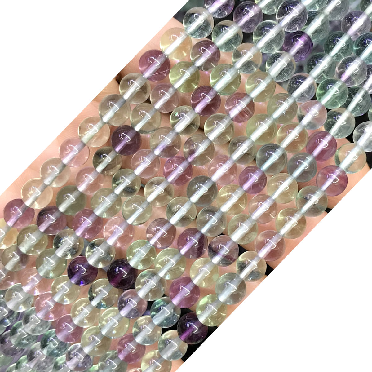 CFL53 Grade AA Fluorite Gemstone Beads Smooth Round 6mm 15" Strand