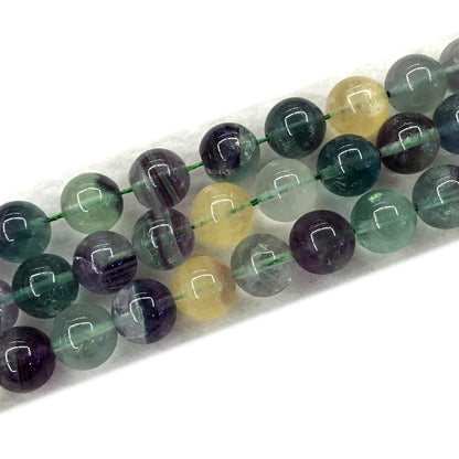 CFL53 Grade AB Fluorite Beads Smooth Round 12mm 15" Strand