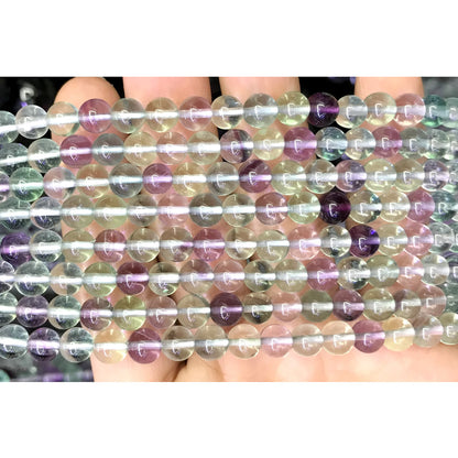 CFL53 Grade AA Fluorite Gemstone Beads Smooth Round 6mm 15" Strand