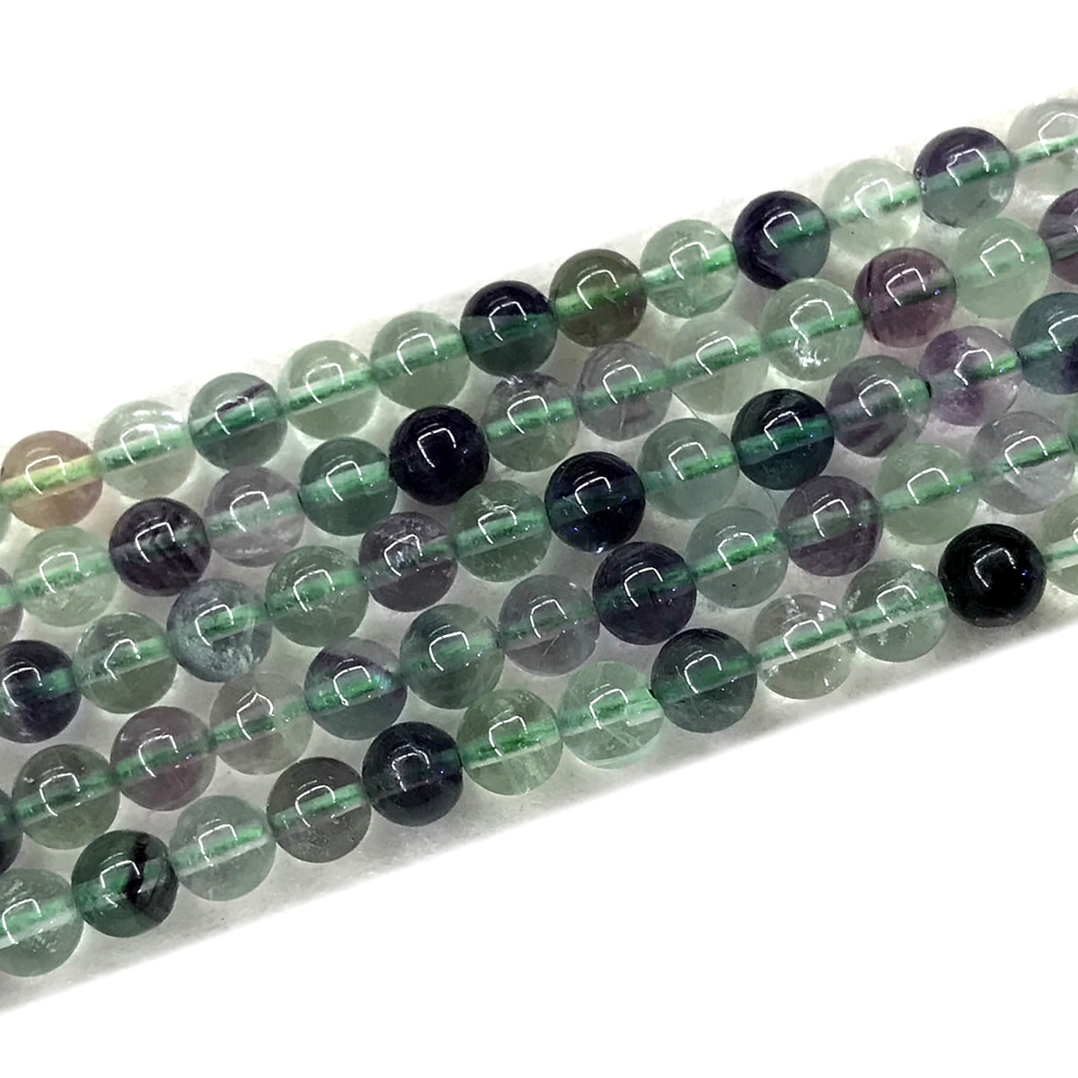 CFL57 Grade A Fluorite Beads Smooth Round 6mm 15" Strand