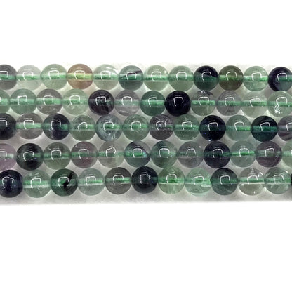 CFL57 Grade A Fluorite Beads Smooth Round 6mm 15" Strand