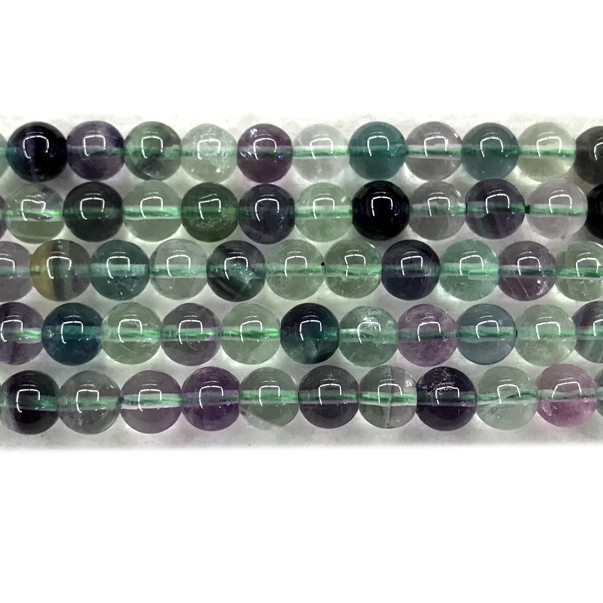 CFL58 Grade A Fluorite Beads Smooth Round 8mm 15" Strand