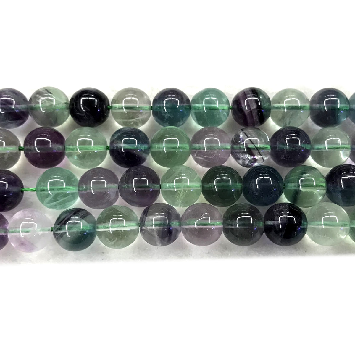 CFL59 Grade A Fluorite Beads Smooth Round 10mm 15" Strand