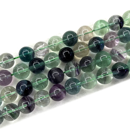 CFL60 Grade A Fluorite Beads Smooth Round 12mm 15" Strand