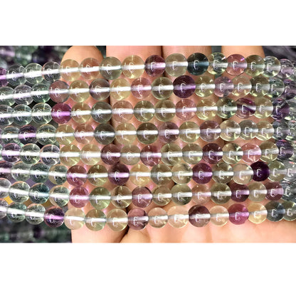 CFL60 Grade AAA Fluorite Gemstone Beads Smooth Round 6mm 15" Strand