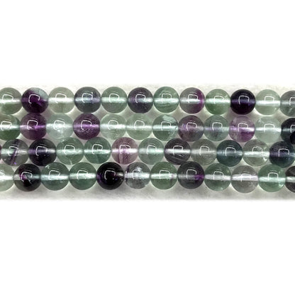 CFL65 Grade A+ Fluorite Beads Smooth Round 8mm 15" Strand