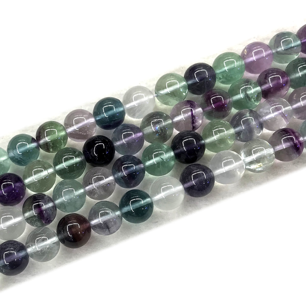 CFL66 Grade A+ Fluorite Beads Smooth Round 10mm 15" Strand