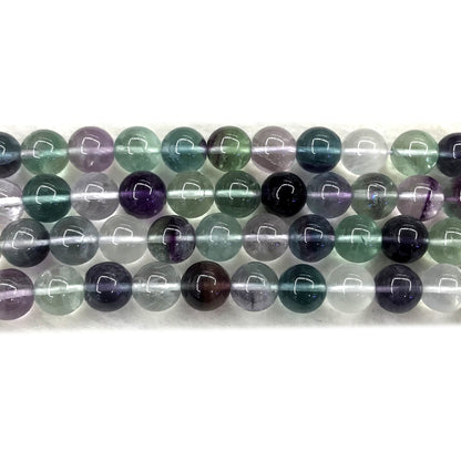 CFL66 Grade A+ Fluorite Beads Smooth Round 10mm 15" Strand