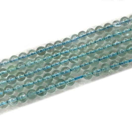 CFL70 Blue Fluorite Gemstone Beads Smooth Round 4mm 15" Strand