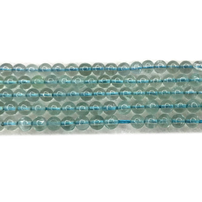 CFL70 Blue Fluorite Gemstone Beads Smooth Round 4mm 15" Strand