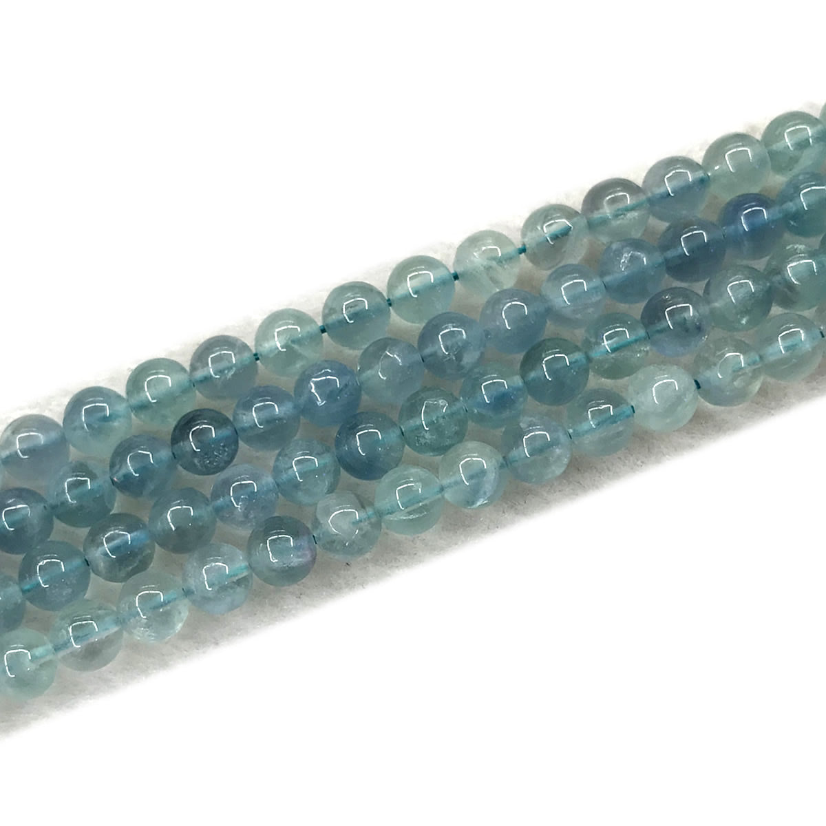 CFL71 Blue Fluorite Gemstone Beads Smooth Round 6mm 15" Strand