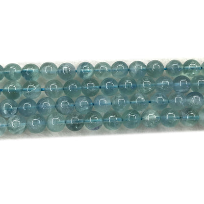 CFL72 Blue Fluorite Gemstone Beads Smooth Round 8mm 15" Strand