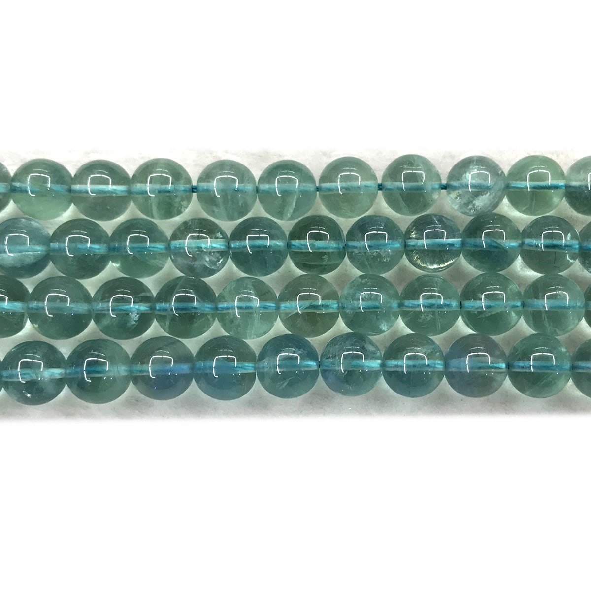 CFL73 Blue Fluorite Gemstone Beads Smooth Round 10mm 15" Strand