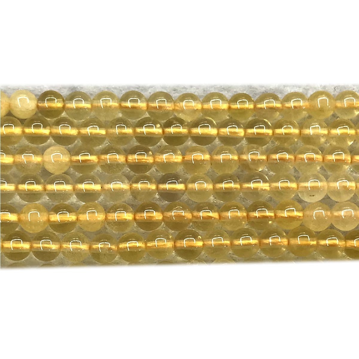 CFL83 Yellow Fluorite Gemstone Beads Smooth Round 6mm 15" Strand