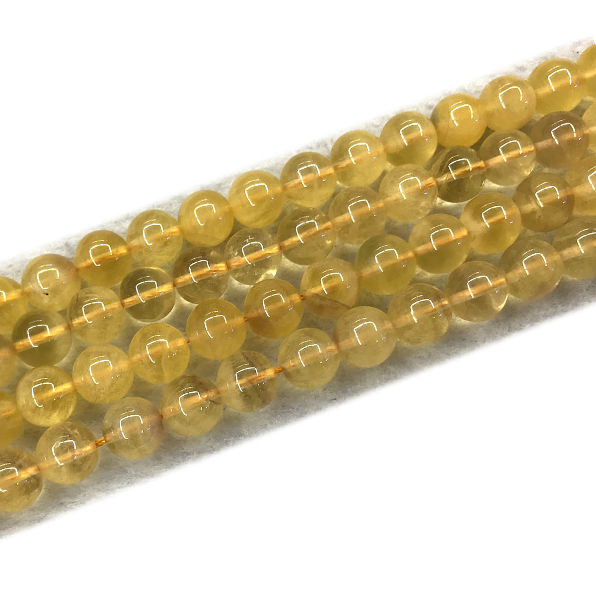 CFL84 Yellow Fluorite Gemstone Beads Smooth Round 8mm 15" Strand