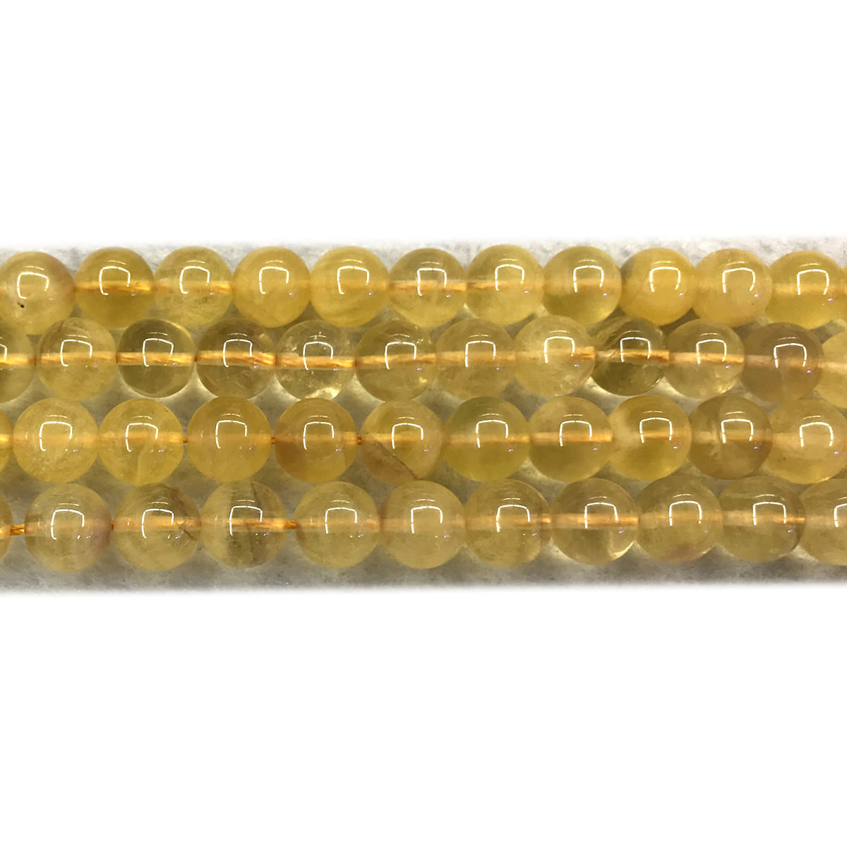 CFL84 Yellow Fluorite Gemstone Beads Smooth Round 8mm 15" Strand