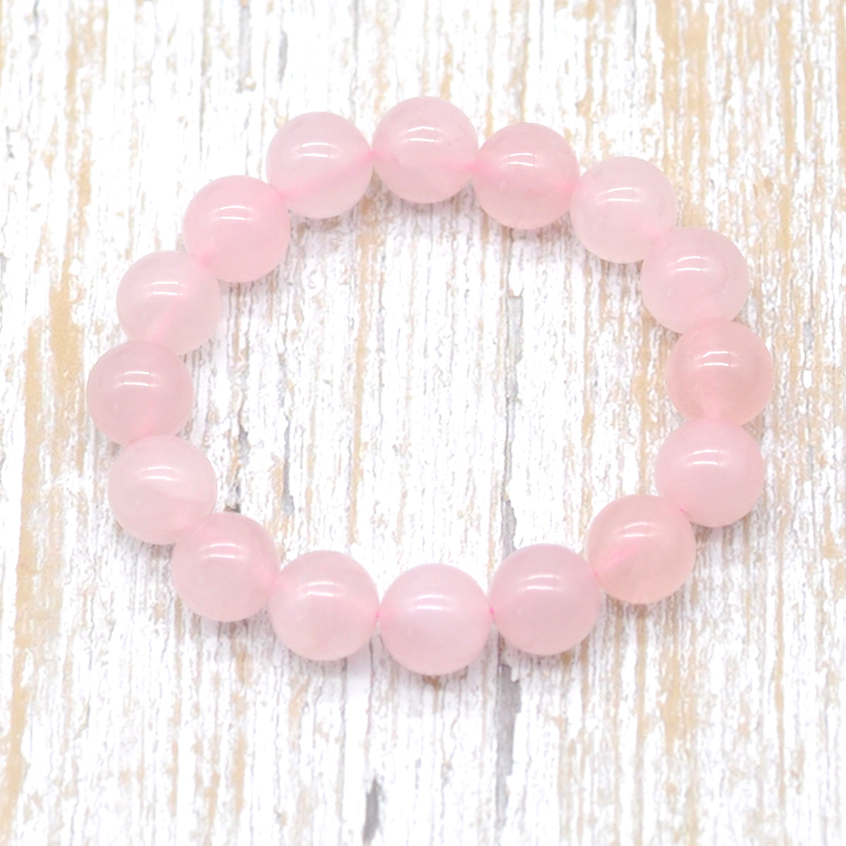 CGB02 Rose Quartz Beads Stretch Bracelet Smooth Round 10mm 12mm