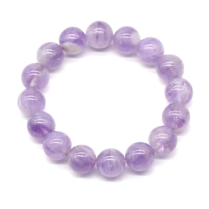 CGB05 Lavender Amethyst Beads Stretch Bracelet Smooth Round 10mm 12mm