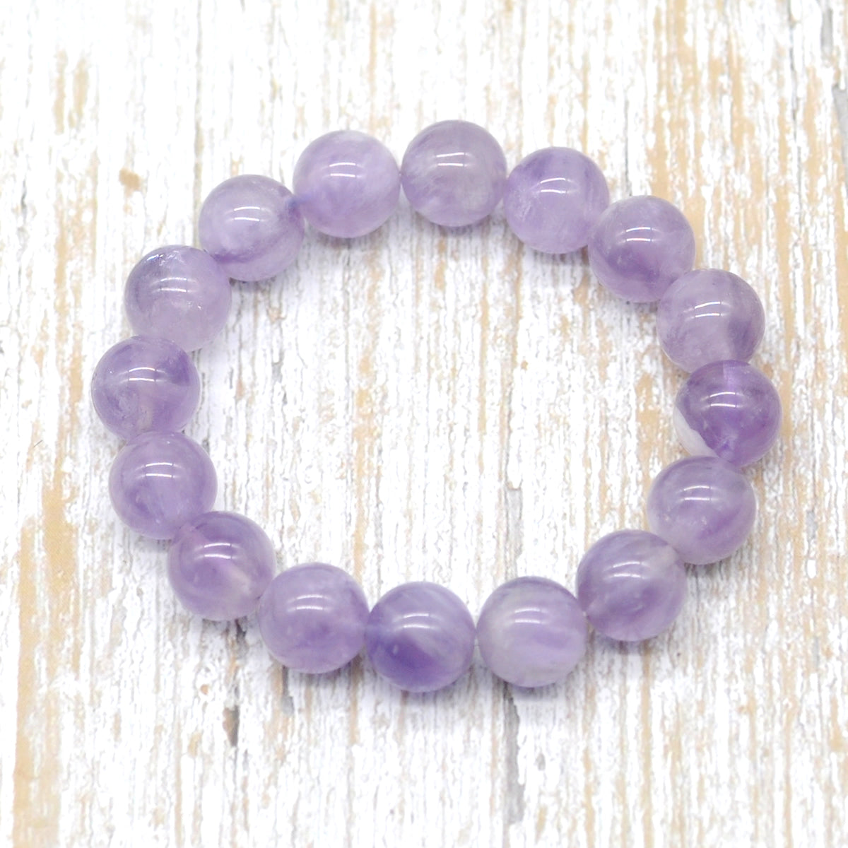 CGB05 Lavender Amethyst Beads Stretch Bracelet Smooth Round 10mm 12mm