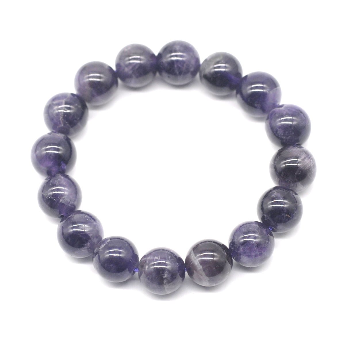 CGB07 Dogtooth Amethyst Beads Stretch Bracelet Smooth Round 10mm 12mm