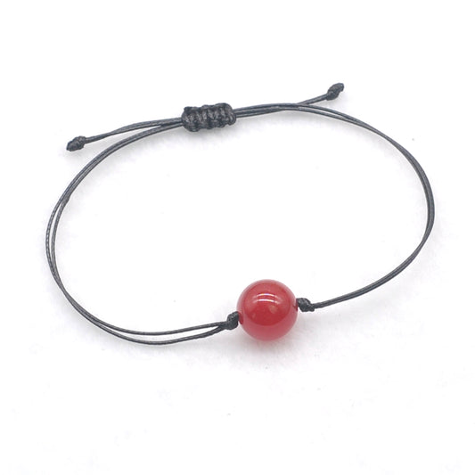 CGB1004 Handmade Candy Jade Adjustable Bracelet Smooth Round 12mm