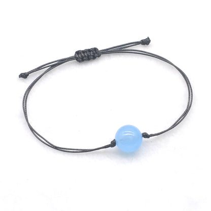 CGB1006 Handmade Candy Jade Adjustable Bracelet Smooth Round 12mm